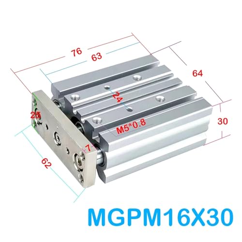 Cylindre pneumatique compact MGPM16-30 avec guide intégré - 3