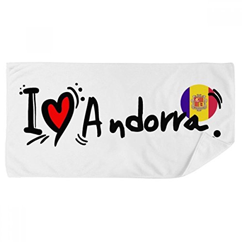 Serviette J'aime Andorre 35x70cm multicouleur douce pour visage et bain - 2