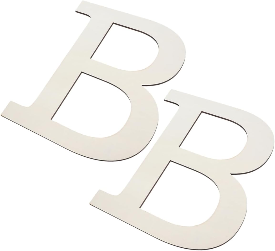 SOLUSTRE 2pcs Unfinished Wooden Letter b for Wall Decor Large Rustic Alphabet for Boys and Girls Room Party Decoration Elegant Crafting