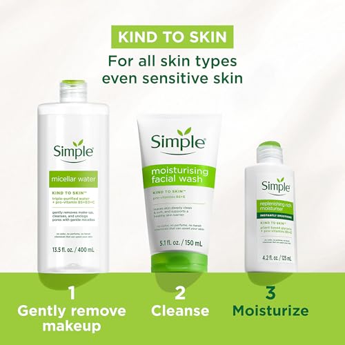 Unilever Simple Kind to Skin Face Moisturizer For Sensitive Skin Replenishing Rich 12-Hour Moisturization for All Skin Types 4.2 oz