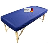 Promafit® Ayurvedaliege Bezug - Wasser- & Ölabweisender Schutzbezug aus Polyurethan mit Gummizug – Ideal für Massagen & Ayurveda-Therapien (Blau)