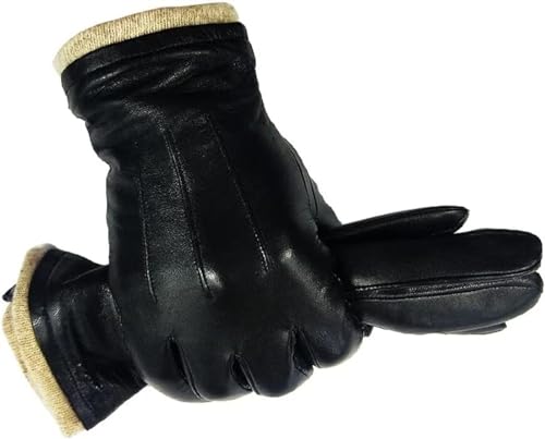 TiLeze Gants d'hiver en Cuir for Hommes, Chauds, Doux et Confortables, for téléphone Portable (Color : D, Size : 9)