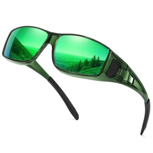 FIMILU Fit Over Sunglasses for Men, Polarized Rectangle Glasses Anti-Glare Trendy Fashion Designed for Travel