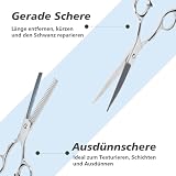 Hengxinchen 9 Stk Friseurschere Set, 6,7 Zoll Haarschneideschere Profi Set, 2-in-1 Haarschere Friseurschere, Schere Haare Schneiden Set für Männer Frauen Kinder Haustiere Hund Home Salon Barbier