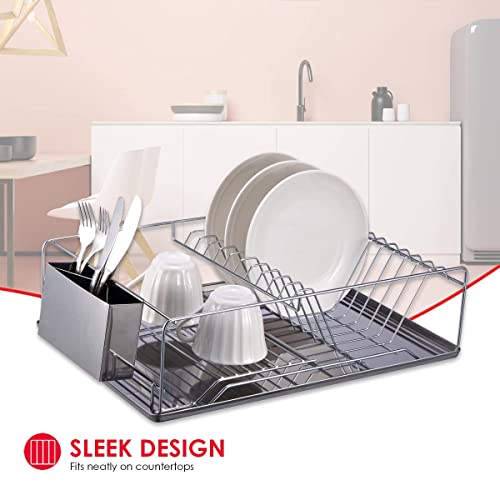 Home Basics Chrome Dish Rack With Stainless Steel Tray #TOP2