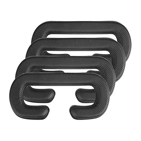 YOTINO 4 Packs Pu Leather VR Pad VR Memory Foam VR Face Cushion for HTC Vive VR Headset Black 22 X 10.5 X 1.1CM/8.7 x 4.1 x 0.43 Inches Cover