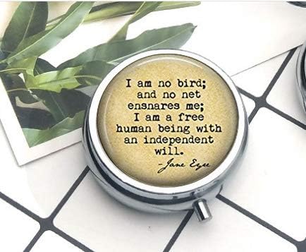 Estuche de medicina compacto de 3 compartimentos, pastillero para bolsillo o bolso, pastillero decorativo con caja de regalo Charlotte Bonte's Jane