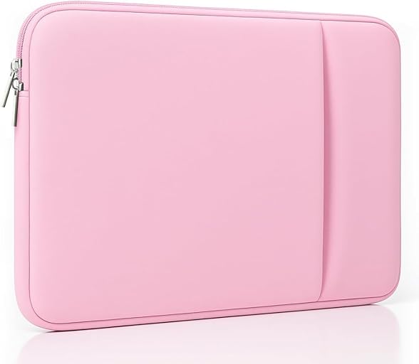 Laptop Sleeve for MacBook Neo/Air/Pro 13 inches A18/M5/M4/M3/M2/M1 Chip 2026-2020 A3404 A3449 A3240 A3113 with 2 Pockets Tablet Bag Case Accessories (Bright Blush Pink)