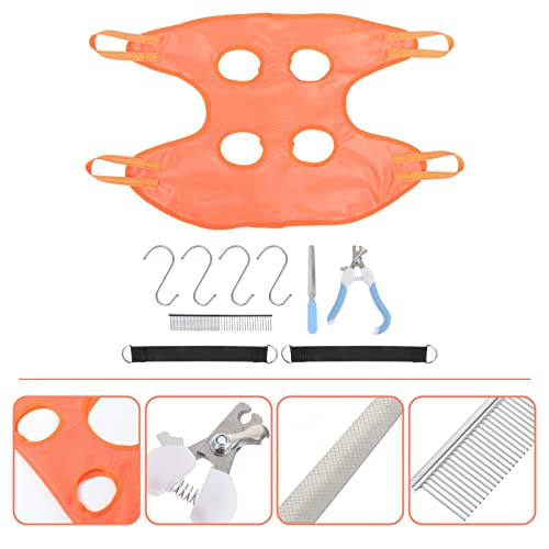 Balacoo Bath Stuff Pet Grooming Hammock For Cats And Dogs Pet Grooming Hammock Helper Hanging Harness Pet Supplies Kit With Nail Clippers Trimmer Pet Combs For Small Dogs And Cats Nail Accessories #TOP6