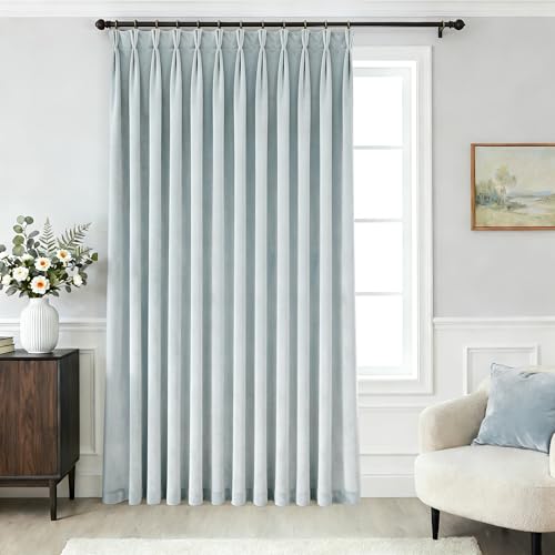 Jolilight Extra Wide Thick Velvet Curtains 80x102 Inches Long Thermal