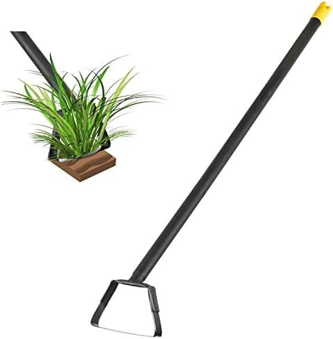 Cultivator Hoe Garden Tools for Gardening, Heavy Duty Stainless Steel Hand Garden Rake Cultivator and Stirrup Hoe Long Handle for Garden Courtyard Weeding Loosening Digging 30-44 inch(2.2FT-3.6FT)