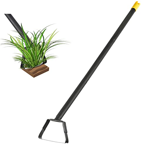 Cultivator Hoe Garden Tools For Gardening, Heavy Duty Stainless Steel Hand Garden Rake Cultivator And Stirrup Hoe Long Handle For Garden Courtyard Weeding Loosening Digging 30-44 Inch(2.2Ft-3.6Ft) #TOP2