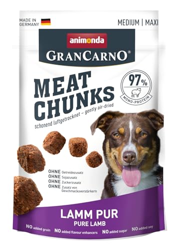 animonda Meat Chunks Medium Lamm Pur (80 g), getreidefreie Hundeleckerlis für ausgewachsene Hunde, leckere Hunde Leckerlis mit viel Fleisch, Hundeleckerlies zum Belohnen und Verwöhnen