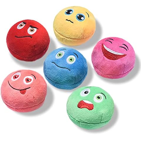 SCHITEC Squeaky Dog Toys, [6 Pack] Soft Stuffed Plush Balls with Squeakers, Interactive Fetch Play for Puppy Small Pets Cover