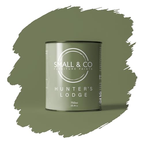 Small & Co Furniture Paint – Hunter's Lodge (muted olive green—earthy and robust) | Premium Water-Based Matte Acrylic for Cabinets & Wood | Strong Adhesion, Low Odour, Quick Dry | 750ml