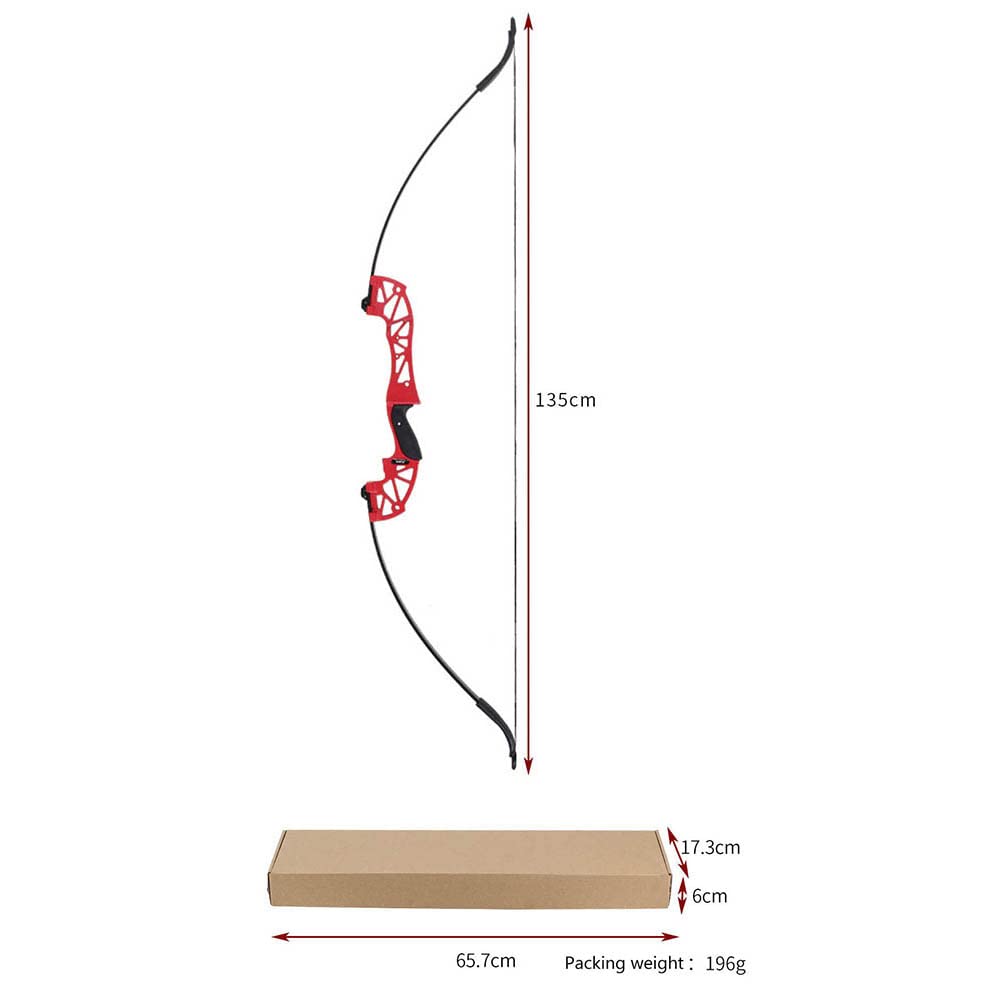 ACCMOS Arco Ricurvo, Arco a Tiro Diritto 30/40 libbre per Adulti Giovani Tiro con L'arco Metal Riser 53 pollici Caccia Pratica Archi (Recurve Red 30lb)