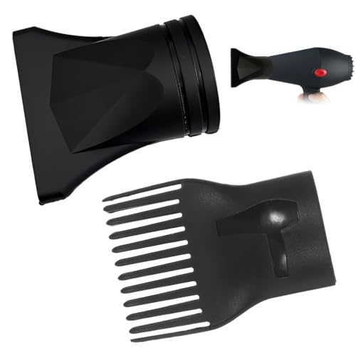 KAFZEL 2 Pièces Embout diffuseur universel, Diffuseur cheveux bouclés, Embout Diffuseur Seche Cheveux Universel Pour Sèche-Cheveux, Résistant à la chaleur, pour cheveux lisses et bouclés, a