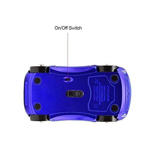 Image of MICROWARE 2.4GHz 1600DPI Mini Sport Car Shape Wireless Optical Mouse Mice with USB Receiver Rechargeable Blue