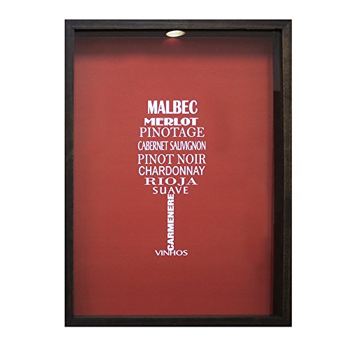 Quadro Porta Rolhas, Kapos, Taça de Vinhos, Multicor, 32x42cm