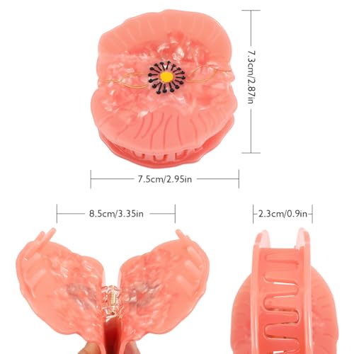 Personalized Nudy Purple Poppy Flower Acetate Hair Claw Clip, 1 Piece