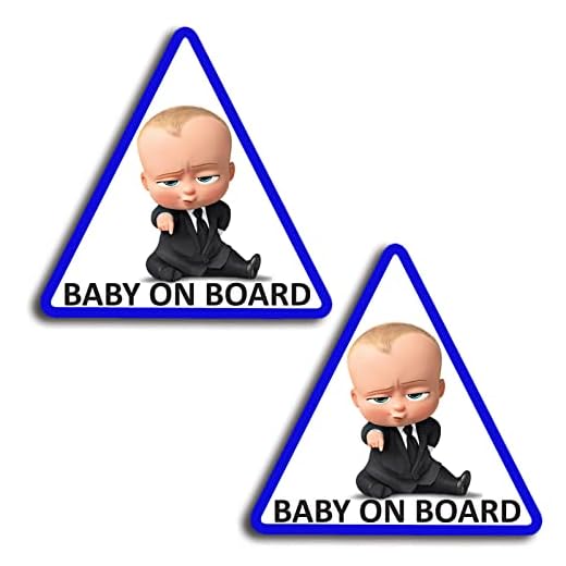 Biomar Labs® 2 pcs Bebé a Bordo Boss Pegatinas Vinilo Baby an Board Adhesivo Autos Coche Motos Ordenador Portátil B 165