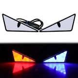 1 Paio Devil Eyes Triangolo Luci, Rosso Blu 2W 12V, Luci Decorazione Moto, Avviso Targa Moto