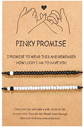 D Dongjiangjin Gift Pinky Promise Bracelet for Couples Soulmate Best Friends Matching Distance Relationship Gifts for Women Men