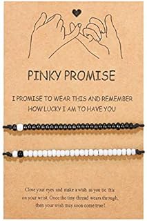 D Dongjiangjin Gift Pinky Promise Bracelet for Couples Soulmate Best Friends Matching Distance Relationship Gifts for Women Men