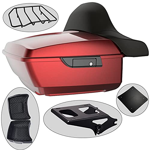 Advanblack King Tour Trunk Pack Backrest Pad Fit For Color-Matched '97-'22 Harley Touring Street Electra Road King Road Glide Street Glide 2011 12 13 14 15 16 17 18 19+