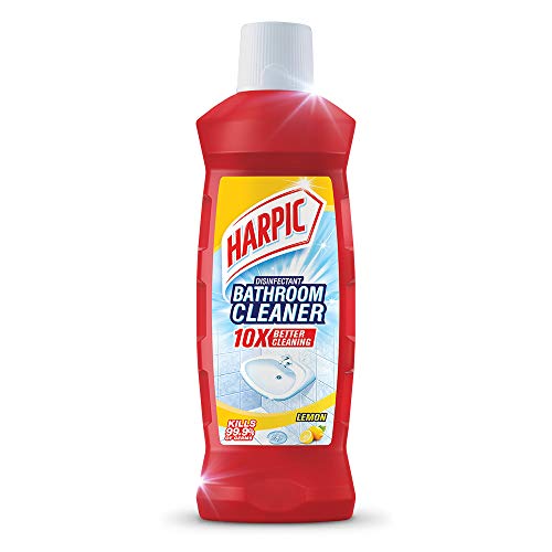Image of Harpic Flushmatic In-Cistern Toilet Cleaner Blocks, Marine - 150 g | Lasts Upto 240 Flushes & Disinfectant Bathroom Cleaner Liquid, Lemon - 500ml & Disinfectant Bathroom Cleaner Liquid, Floral - 1L