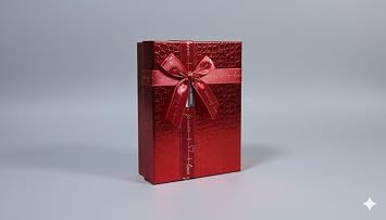 L ks K rm z  Dokulu Hediye Kutusu   8x14x21 cm
