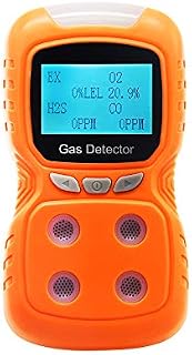 Portable 4 Gas Detector, Sound Light Vibration Multi-Gas Monitor Meter Tester Analyzer, Rechargeable