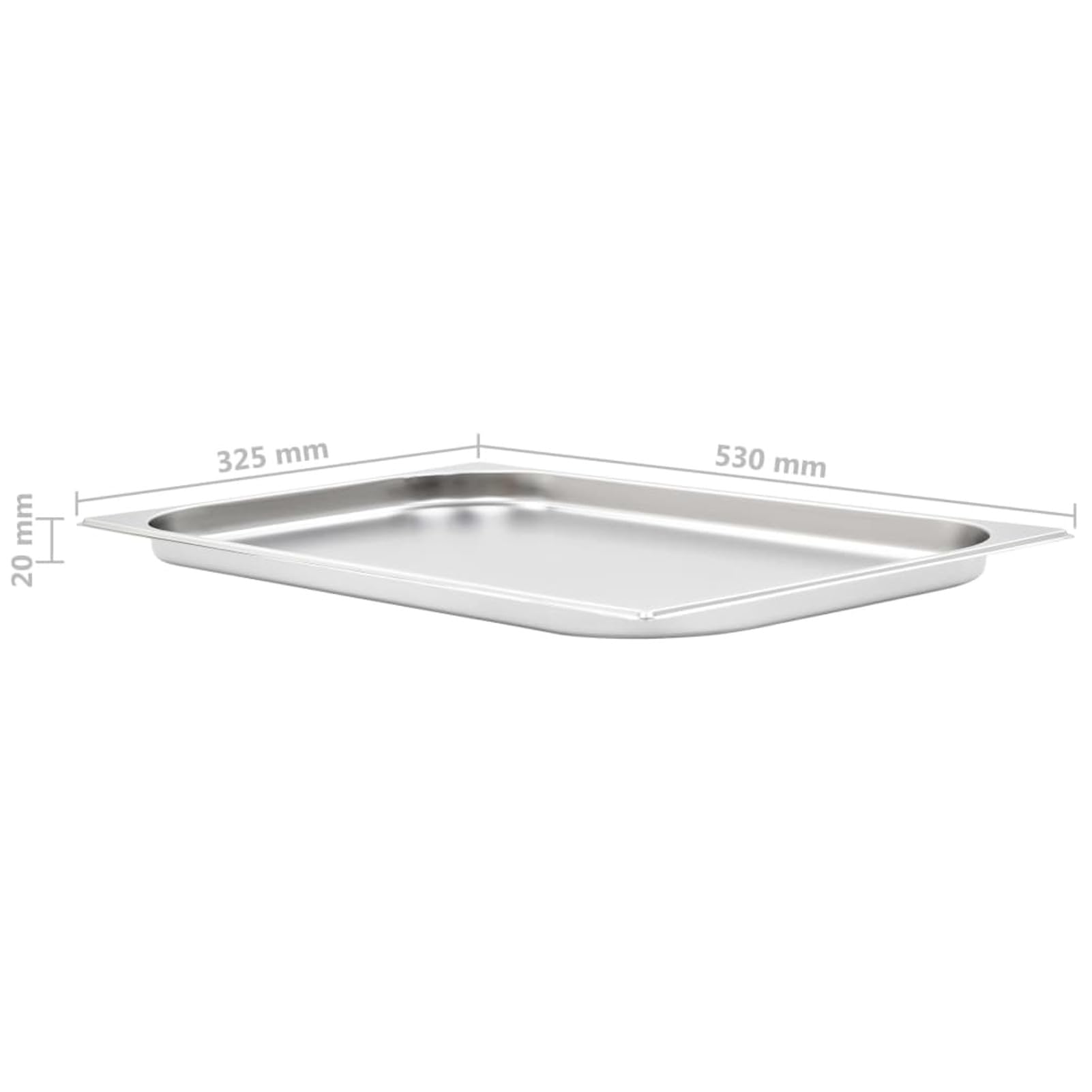 Contenitori Gastronorm 4 pz GN 1/1 20 mm in Acciaio Inox,Accessori Strumenti Cucina,Accessori per scaldavivande a Vapore,Vaschette per scaldavivande a vapore-50878