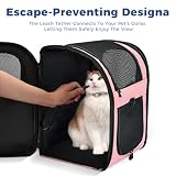 Apollo Walker Cat Carrier i Dog Carrier, Dla Dużych i Małych Kotów (2-15 kg), Oddychający Siatkowy Transporter Dla Zwierząt, Idealny na Wędrówki, Podróże i Zajęcia na świeżym Powietrzu(różowa)