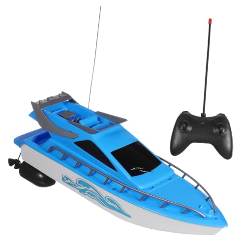 INOOMP Bateau Télécommandé Électrique pour Garçon Fille Jouet De Course Aquatique Design Unique Couleur Bleue Non Piles Aléatoire