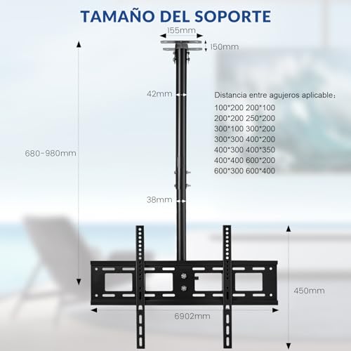 Reviews de Soportes de pared y techo para TV disponible en línea para comprar. 14 Soportes de pared y techo para TV marca YOMYM (2)