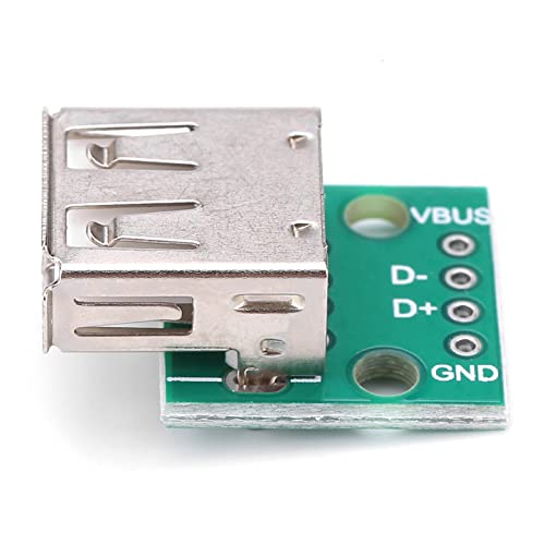 Watris Veiyi 10 stycken 4-stifts USB DIP-kort, 2,54 mm mikro-USB-uttag, USB typ A breakout board, för gör-det-själv USB-strömförsörjning, uttagsdesign