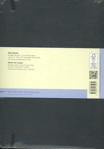 Moleskine Art Sketchbook, Hard Cover, A4 (8.25" X 11.75") Plain/Blank, Black, 96 Pages #TOP1