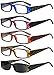 Eyekepper 5-Pack Spring Hinges Tiger Patterned Temples Rectangular Reading Glasses Sunshine Readers +2.0