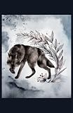 Wolf watercolor painting: 5.5" x 8.5" Journal for writing Down Habits Diary, Notebook, Ruled/Lined, 192 Pages