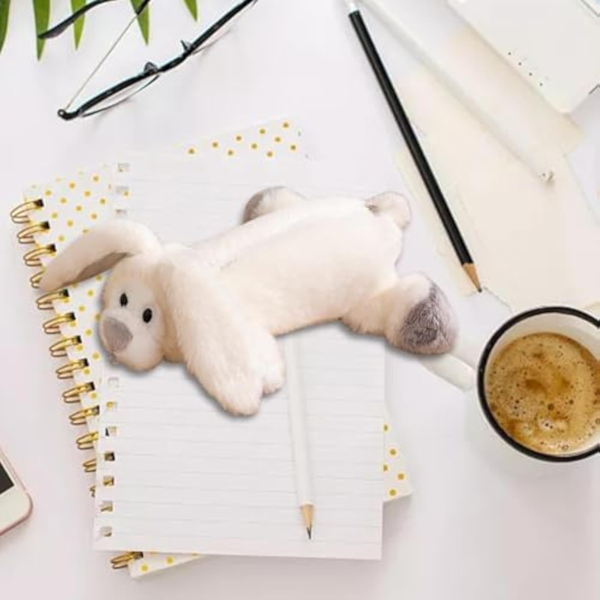 Plush Pencil Case Holder for Boys and Girls, White