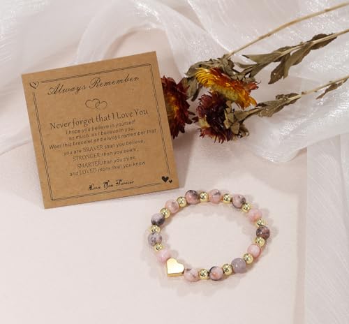 Image of Gifts for Daughter /Granddaughter /Daughter in law /Sister /Niece /Always Remember Gifts Heart charm Bracelet, Birthday Christmas Valentines Day Gifts for Women Girls (Always Remember), Large