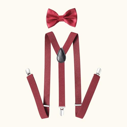 Image of BABEYOND 1920s Mens Gatsby Gangster Accessories Set Panama Hat Suspender Bow Tie