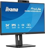 iiyama Prolite XUB2490HSUH-B2 60,5cm 23,8' IPS LED-Monitor Full-HD 100H HDMI DP USB3.2 Höhenverstellung Pivot Windows Hello 5 MP Webcam Adaptive Sync schwarz