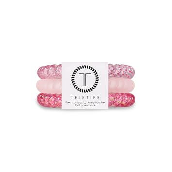 Set De 3 élastiques à Cheveux Spirale / Phone Cord - Petit Format - Multicolore - Pour Sport Ou Déco