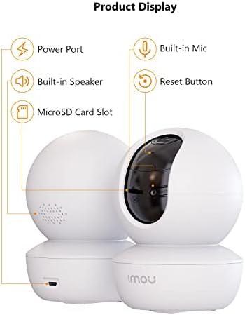 WiFi Security Camera Indoor 1080P Pet Dog Baby Camera, 360° Home Security Camera with 10m Night Vision/Human Motion Sound Detection/Smart Tracking/2-Way Audio/Cloud SD Card Storage