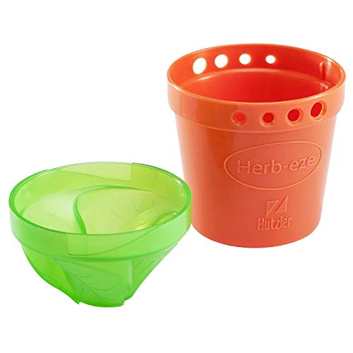 Hutzler Recipiente de armazenamento para descascador e freezer Herb-Eze, verde/laranja, 6,3 cm x 8,5