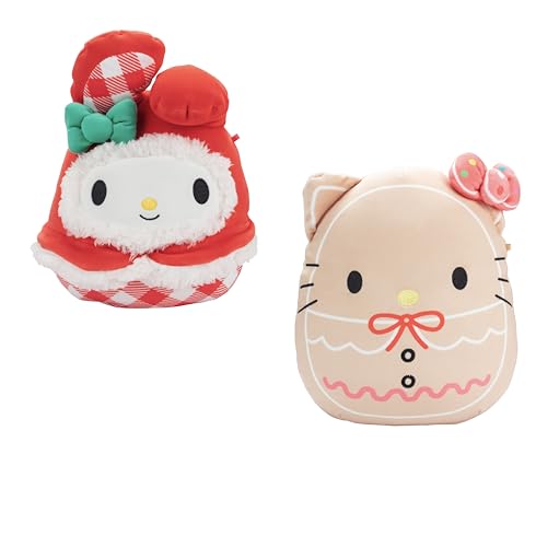 Squishmallows 8-Inch Hello Kitty & My Melody Cookie Set - Hello Kitty & Friends - Official Jazwares Plush - Collectible Soft & Squishy Sanrio Stuffed Animal Toy - Gift for Kids, Girls & Boys