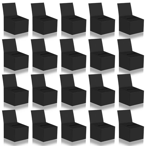 zzhxkjhky 20 Pcs Black Raffle Boxes Ballot Boxes for Fundraising, 6.5 x 4.5 x 4.5 Inch Cardboard Box with Slot for Ticket and Removable Header Donation Box for Collecting Business Card Voting
