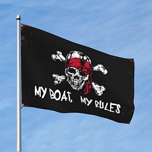 Drapeau de jardin My Boat My Rules COTECI toile de qualité pour outdoor decor